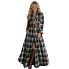 Damen Hemdblusenkleid aus Polyester | Langarm Kleid mit Umgeschlagenem Kragen und Knopfleiste | Alltag und Freizeit | Schmid