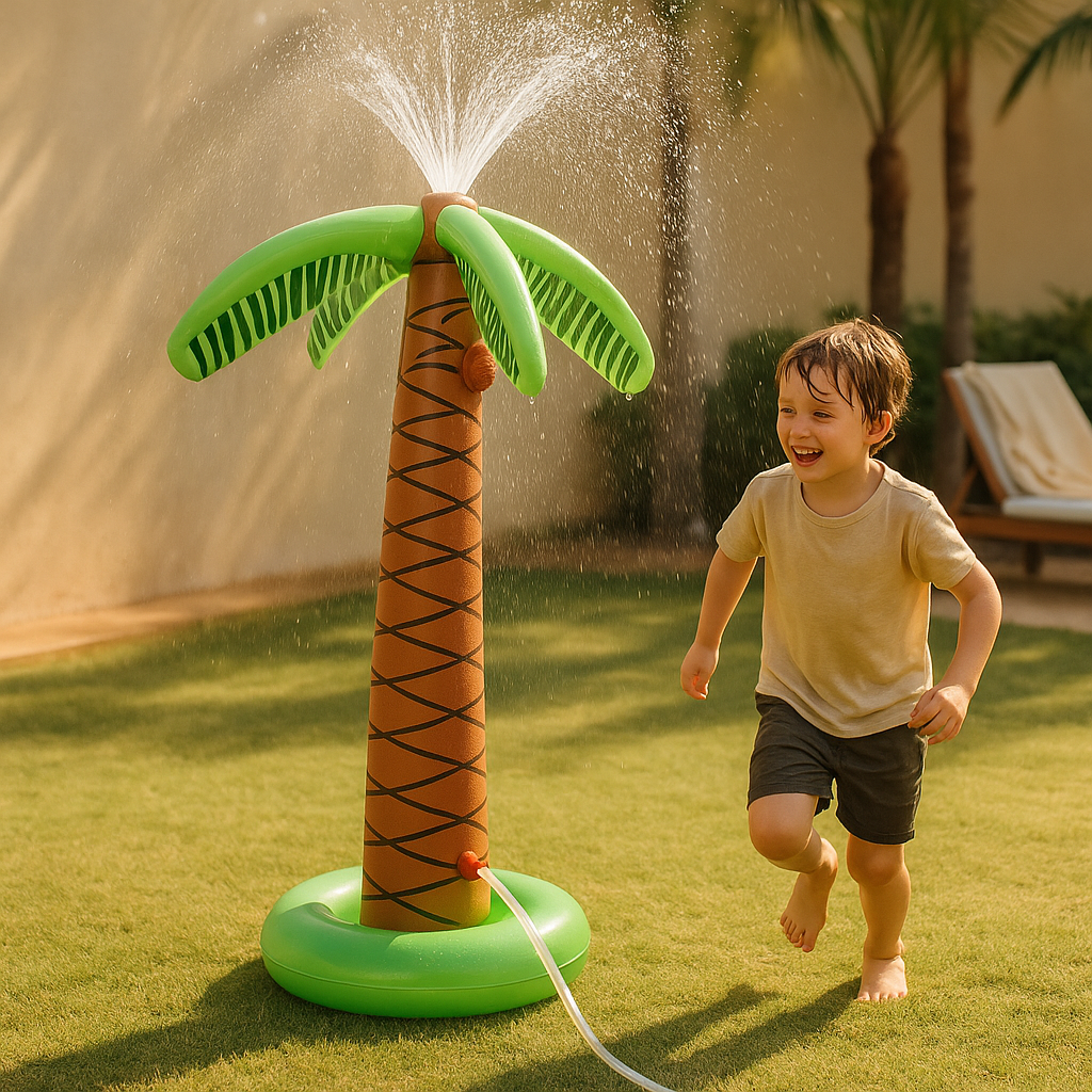 Aufblasbarer Gartensprinkler – Wasserspielzeug im Baum-Design