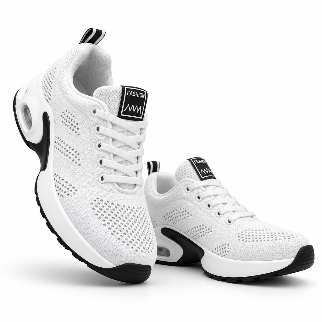 Damen Textilsneaker | Leichte Schnürung & Dicke Sohle | Flexible Schuhe für Spaziergänge, Fitness, Reisen & Alltag | Schmid