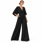 Damen Overall aus Musselin | Hohe Taille & Weites Bein | Langer Einfarbiger Overall für Alltag im Frühling & Sommer | Schmid