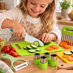 Kinderküchen-Set | BPA-freier Kunststoff, Holz & Metall | Koch- & Rollenspiel-Set für Beaufsichtigte Aktivitäten ab 5 Jahren | Schmid