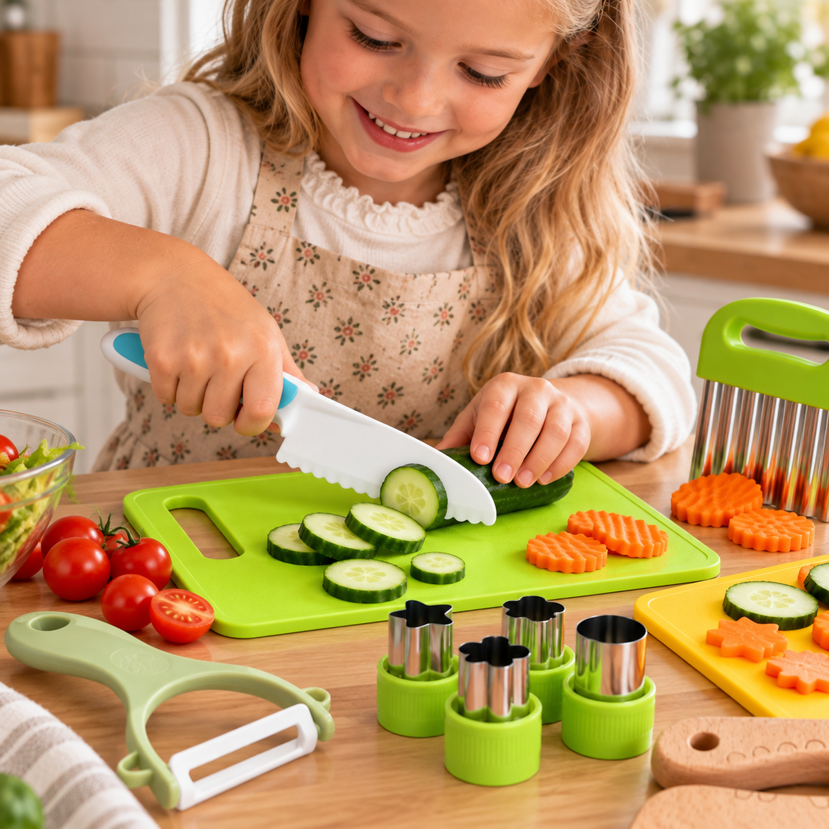 Kinderküchen-Set | BPA-freier Kunststoff, Holz & Metall | Koch- & Rollenspiel-Set für Beaufsichtigte Aktivitäten ab 5 Jahren | Schmid