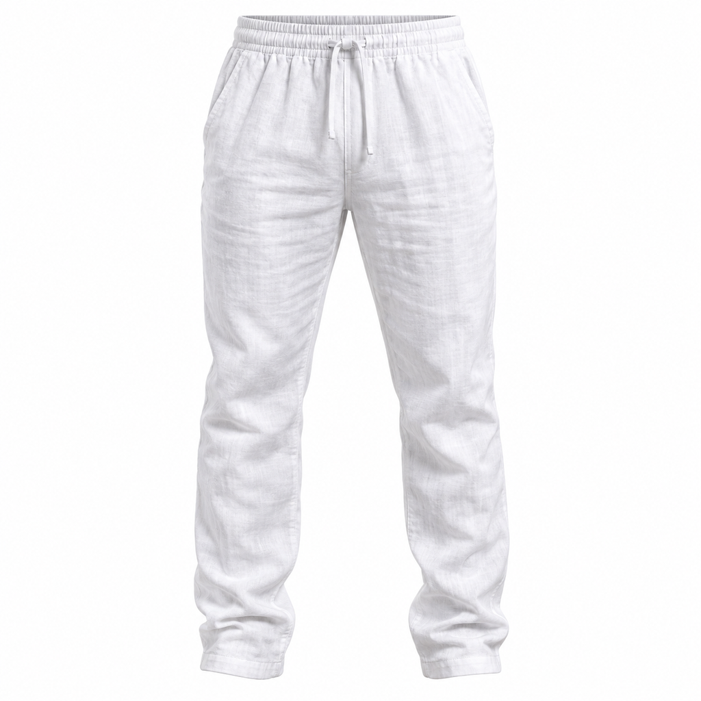 Herren Leinenhose | Gerades Bein & Leichte Konstruktion | Freizeithose für Alltag, Freizeit & Warmes Wetter | Schmid