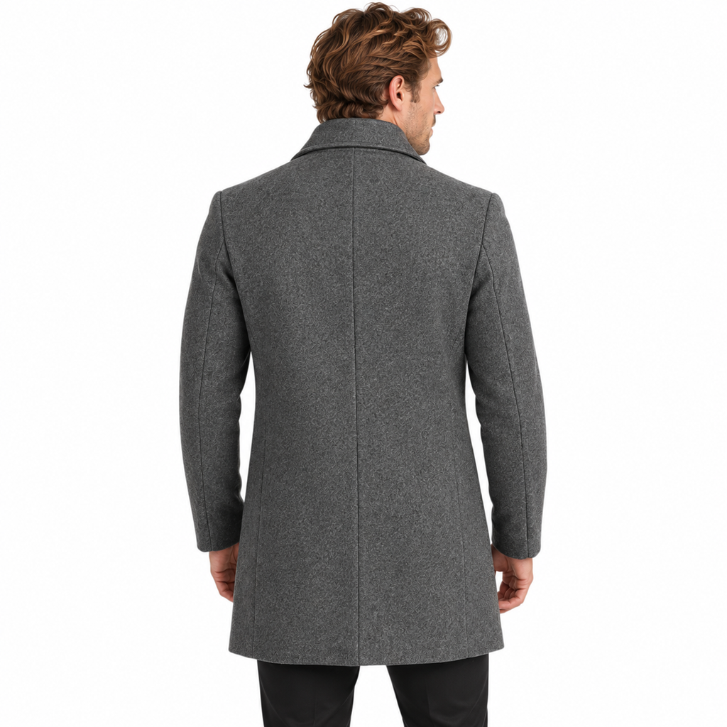 Herren Parkajacke aus Wolle | Einfarbig Gewebt & Langärmlig | Jacke in Normaler Länge für Alltag & Herbst | Schmid