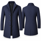 Herren Parkajacke aus Wolle | Einfarbig Gewebt & Langärmlig | Jacke in Normaler Länge für Alltag & Herbst | Schmid