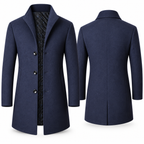 Herren Parkajacke aus Wolle | Einfarbig Gewebt & Langärmlig | Jacke in Normaler Länge für Alltag & Herbst | Schmid