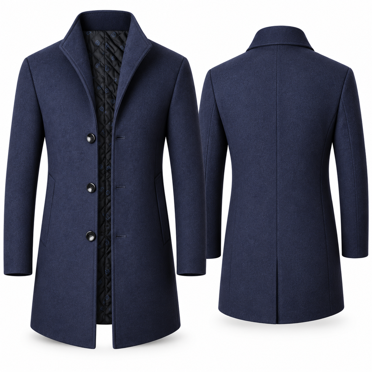Herren Parkajacke aus Wolle | Einfarbig Gewebt & Langärmlig | Jacke in Normaler Länge für Alltag & Herbst | Schmid