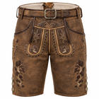 Herren Lederhose aus Echtleder | Regular Fit & Dekorative Stickerei | Bayerisch Inspiriert für Oktoberfest & Volksfeste | Schmid