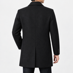 Herrenmantel aus Wolle | Strukturstoff & Klassischer Schnitt | Langarmmantel mit Knopfleiste und Funktionalen Taschen | Schmid