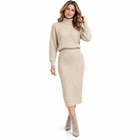 Damen Strick-Zweiteiler | Baumwollmischung & Rollkragenpullover | Passende Hose für Alltag, Reisen & Freizeit | Schmid