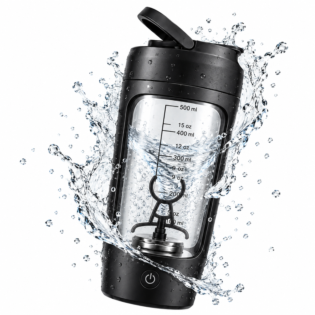 Elektrischer Protein-Shaker | 500 ml & USB-Wiederaufladbares Mischsystem | Ein-Knopf-Mixer für Shakes & Reisen | Schmid