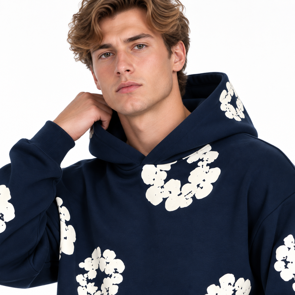 Unisex Trainingsanzug mit Blumenmuster | Regular-Fit Hoodie & Passende Hose | Zweiteiliges Freizeitset für Alltag & Reisen | Schmid