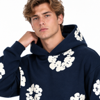 Unisex Trainingsanzug mit Blumenmuster | Regular-Fit Hoodie & Passende Hose | Zweiteiliges Freizeitset für Alltag & Reisen | Schmid