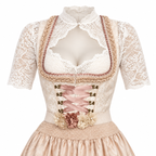 Damen Dirndlbluse aus Polyester | Spitzenmuster & Geformtes Dekolleté | Kurze Bluse für Oktoberfest & Volksfeste | Schmid