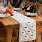 Halloween-Tischläufer | Erhöhtes 3D-ähnliches Geister- oder Kürbismotiv | Saisonale Tischdekoration für Esstische & Buffets | Schmid
