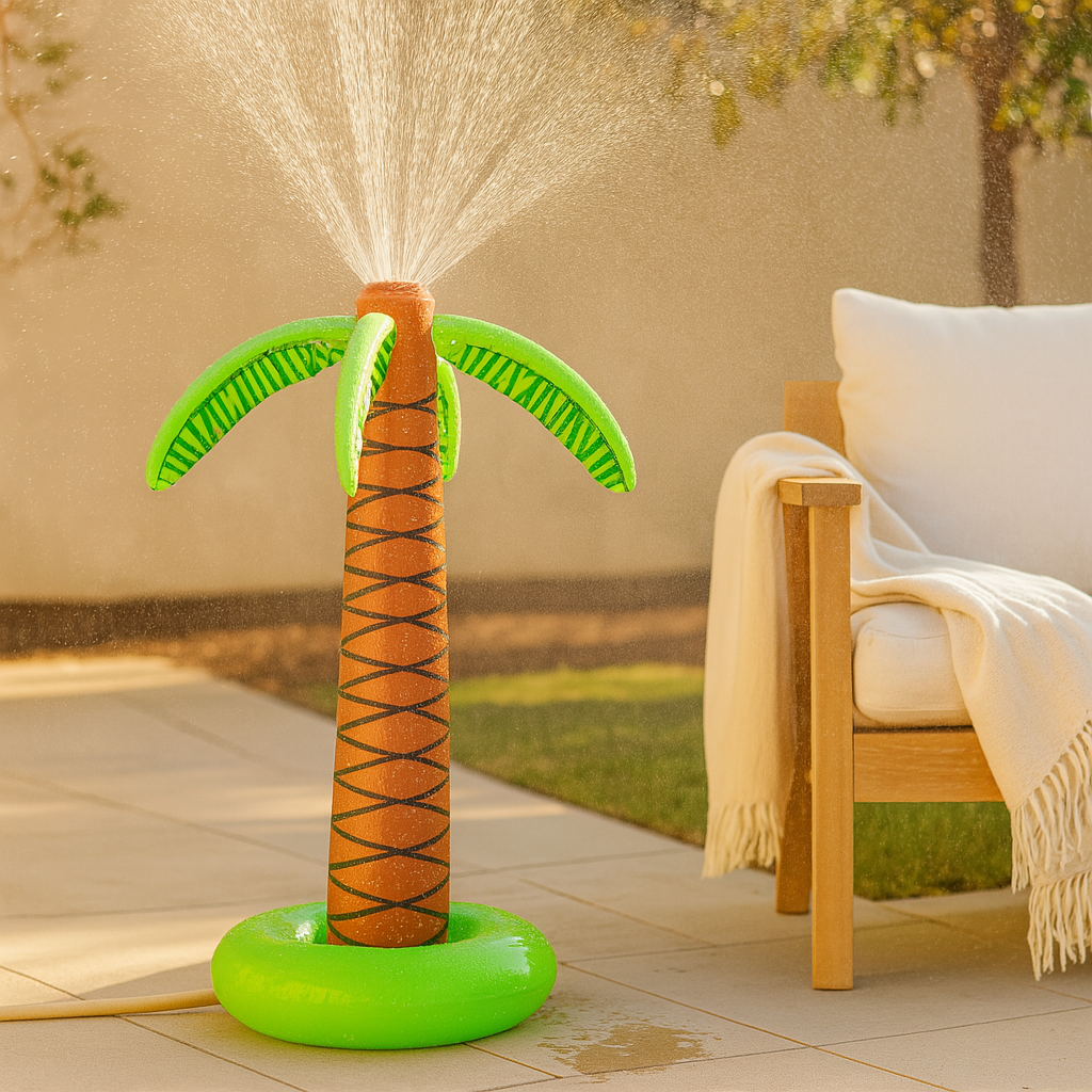 Aufblasbarer Gartensprinkler – Wasserspielzeug im Baum-Design