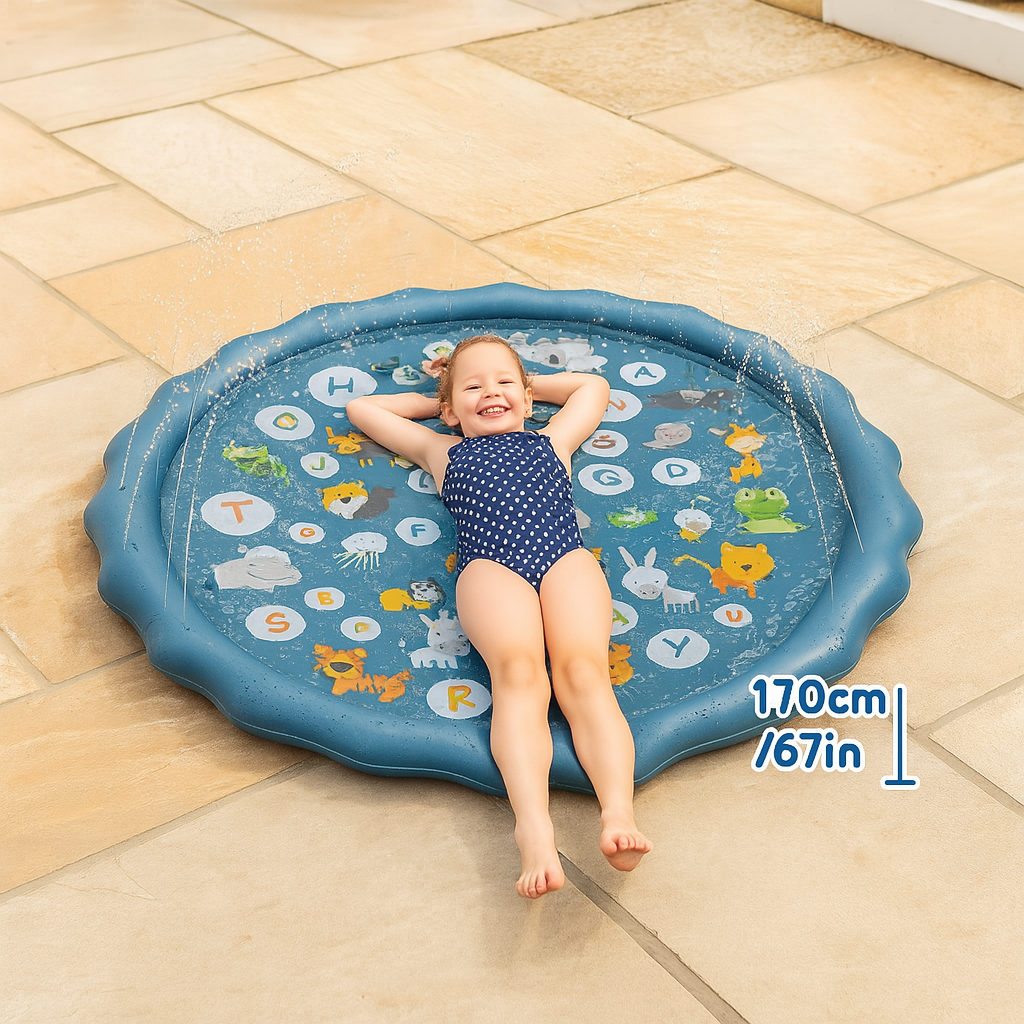 Outdoor Spritzmatte – Wasserspielmatte mit Sprinkler