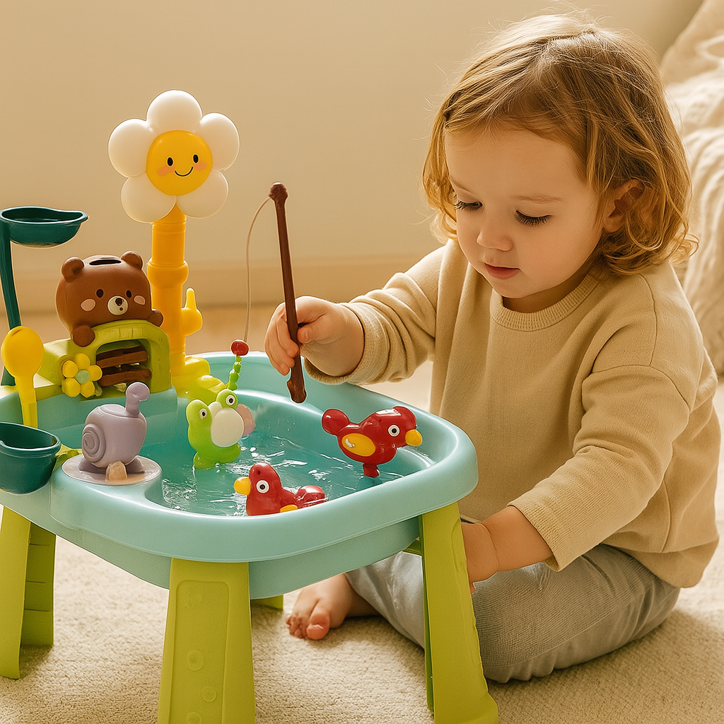 TinyFishers – Fisch-Wasserspielzeug-Set mit Angel, Wasserbecken und Figuren