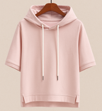 Alison Kurzarm‑Hoodie – Damen Kapuzen‑Oberteil aus Baumwoll‑Mischgewebe