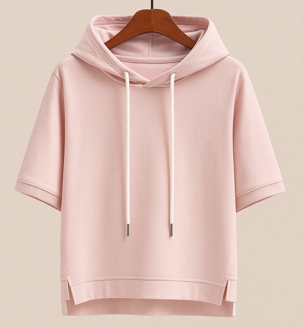 Alison Kurzarm‑Hoodie – Damen Kapuzen‑Oberteil aus Baumwoll‑Mischgewebe