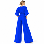 Damen Overall aus Musselin | Hohe Taille & Weites Bein | Langer Einfarbiger Overall für Alltag im Frühling & Sommer | Schmid