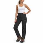 Damen Outdoor-Hose mit Fleecefutter | Wasserabweisendes Polyester & Standardpassform | Winterhose zum Wandern, Gehen & Radfahren | Schmid