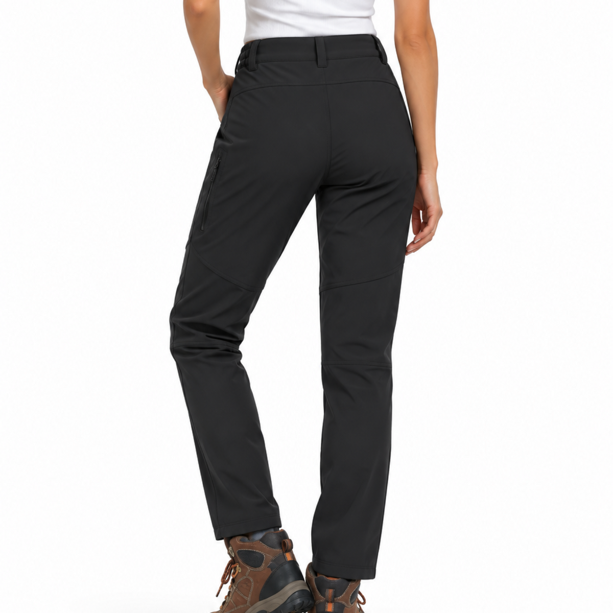 Damen Outdoor-Hose mit Fleecefutter | Wasserabweisendes Polyester & Standardpassform | Winterhose zum Wandern, Gehen & Radfahren | Schmid