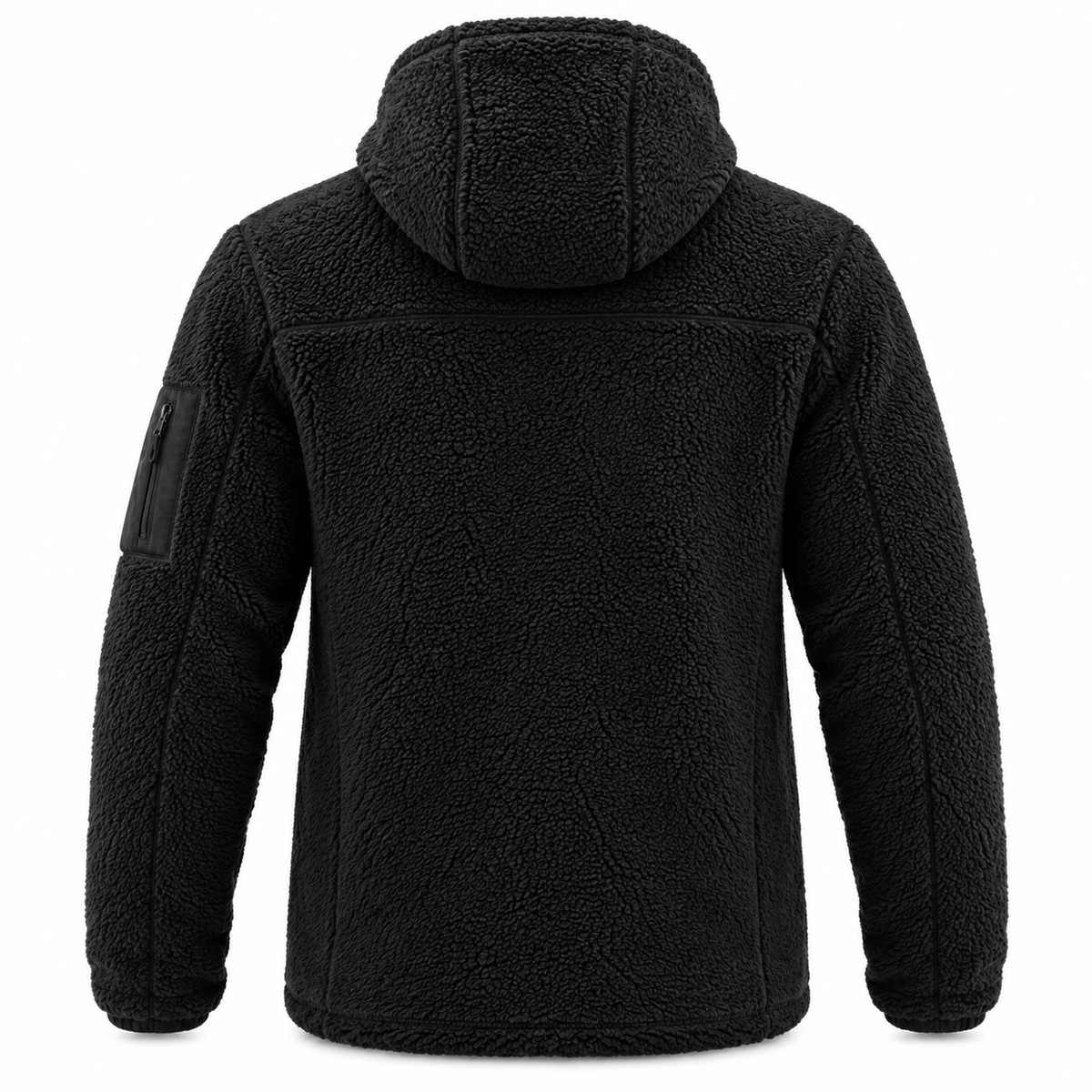 Herren Fleecejacke mit Kapuze | Reißverschluss & Seitentaschen | Langärmlige Jacke für Alltag, Herbst & Winter | Schmid