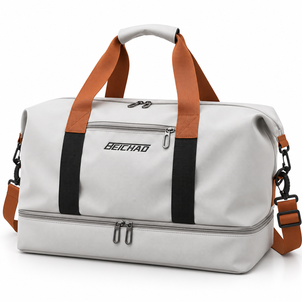 Sporttasche aus Oxford 600D | Schuh- & Nass-Trocken-Fächer | Reisetasche mit Trolley-Befestigung & Yogamatten-Gurt | Schmid