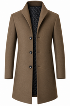Herren Parkajacke aus Wolle | Einfarbig Gewebt & Langärmlig | Jacke in Normaler Länge für Alltag & Herbst | Schmid