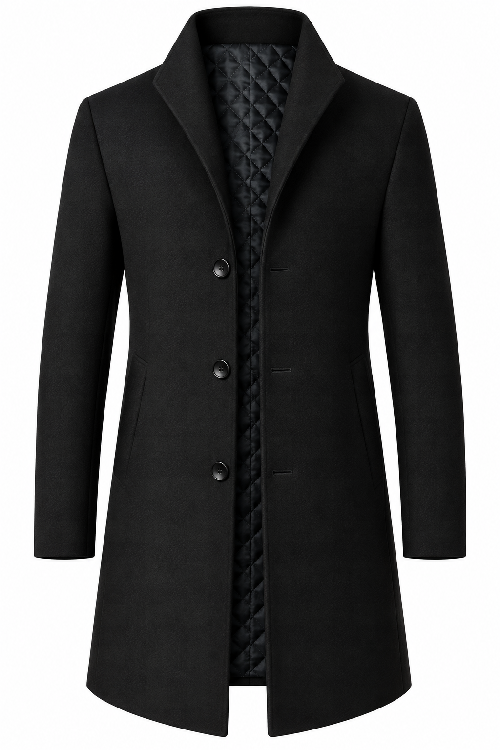 Herren Parkajacke aus Wolle | Einfarbig Gewebt & Langärmlig | Jacke in Normaler Länge für Alltag & Herbst | Schmid
