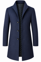 Herren Parkajacke aus Wolle | Einfarbig Gewebt & Langärmlig | Jacke in Normaler Länge für Alltag & Herbst | Schmid