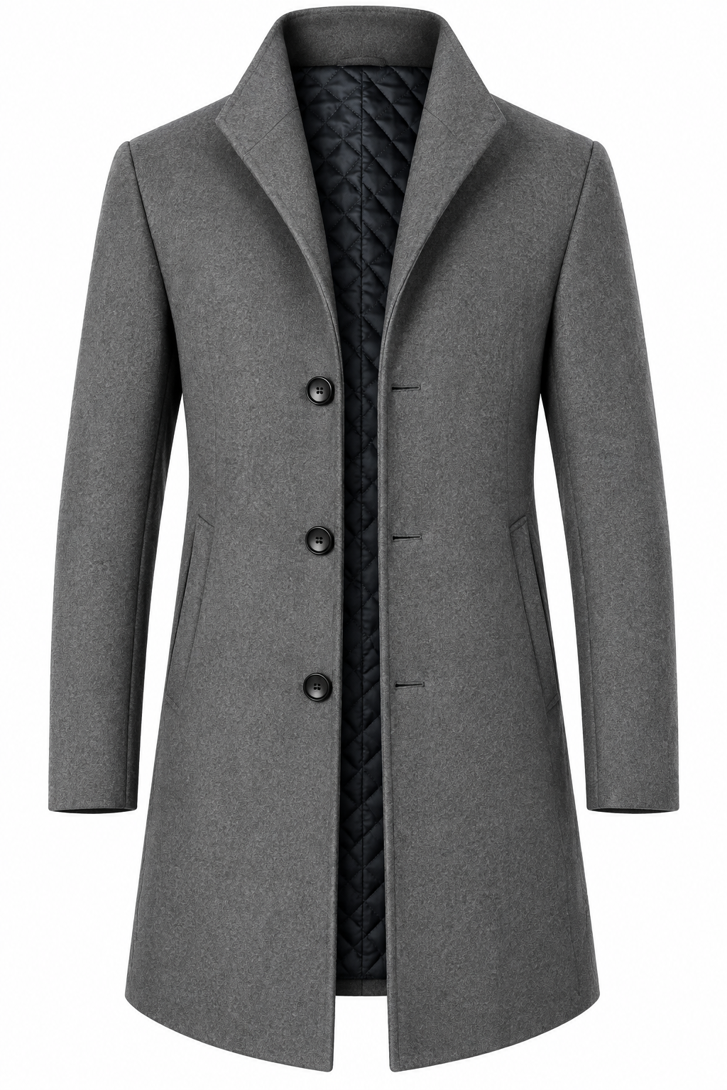 Herren Parkajacke aus Wolle | Einfarbig Gewebt & Langärmlig | Jacke in Normaler Länge für Alltag & Herbst | Schmid