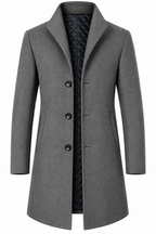Herren Parkajacke aus Wolle | Einfarbig Gewebt & Langärmlig | Jacke in Normaler Länge für Alltag & Herbst | Schmid