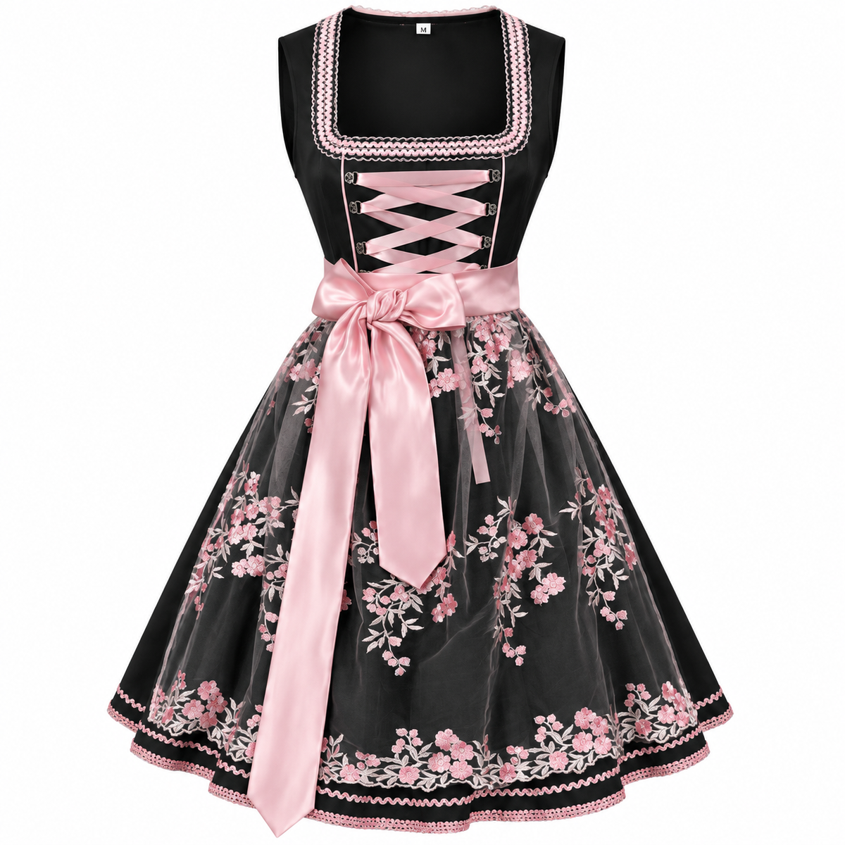 Damen Trachtenkostüm | Schnürkleid, Bluse & Schürze | Dreiteiliges Set für Oktoberfest, Volksfeste & Themenpartys | Schmid