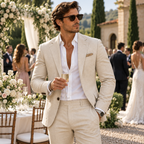Herrenanzug aus Leinen | Slim Fit & Leichte Konstruktion | Koordiniertes Anzugset für Veranstaltungen, Freizeit & Sommer | Schmid