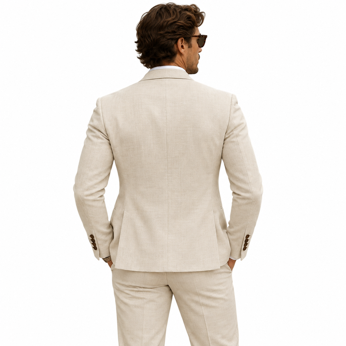 Herrenanzug aus Leinen | Slim Fit & Leichte Konstruktion | Koordiniertes Anzugset für Veranstaltungen, Freizeit & Sommer | Schmid
