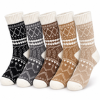 Fluffy Winterstrümpfe | Polyester & Spandex mit Stretch | 5-Paar Unisex-Strumpfset für Innenbereich & Alltag | Schmid