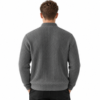 Herren Ribstrick-Cardigan | Durchgehender Reißverschluss & Hoher Kragen | Langarm-Strickjacke für Herbst & Winter | Schmid