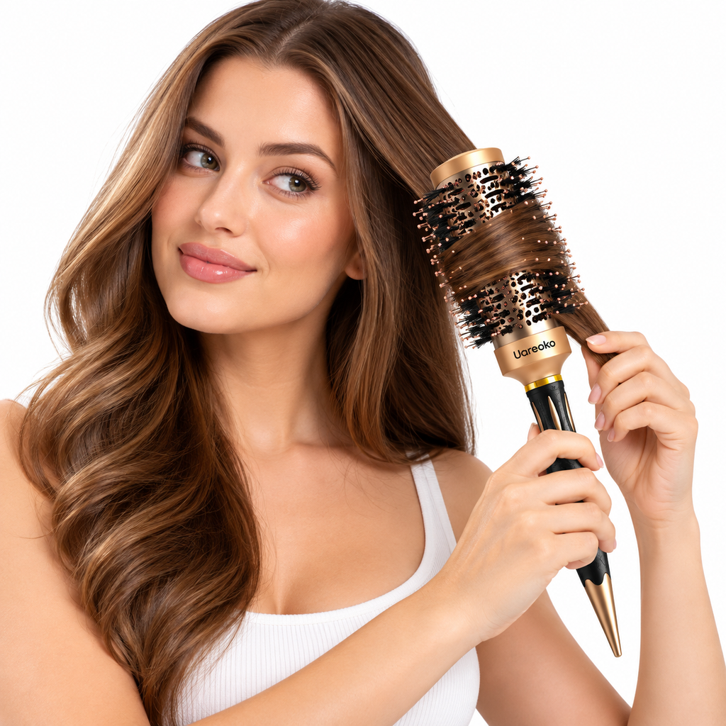 Antistatische Haarstylingbürste | Für Nasses & Trockenes Haar | Styling- und Föhnbürste für Glattes, Gewelltes & Lockiges Haar | Schmid