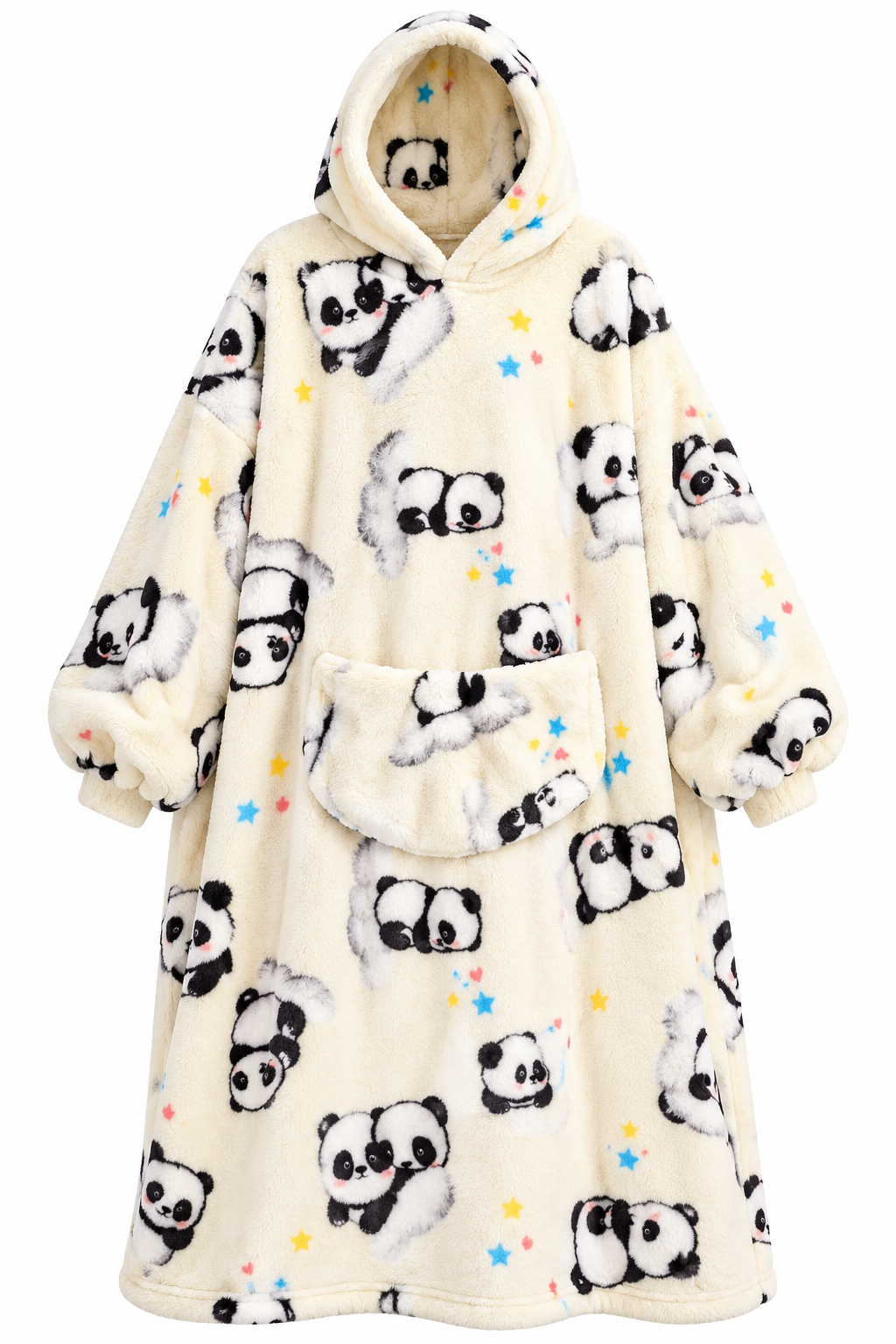 Oversized Deckenpullover mit Kapuze | 100 % Polyester-Flanell-Fleece | Lange Tragbare Decke mit Großer Fronttasche | Schmid