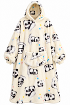 Oversized Deckenpullover mit Kapuze | 100 % Polyester-Flanell-Fleece | Lange Tragbare Decke mit Großer Fronttasche | Schmid