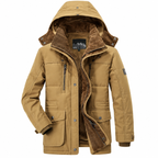 Winterparka aus Leder | Kapuze & Warmes Futter | Regular-Fit Jacke mit Frontreißverschluss für Kalte Tage | Schmid