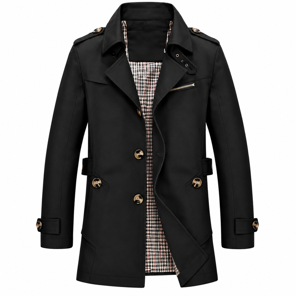 Herren Baumwolljacke | Entspanntes Alltagsdesign | Schwarze Jacke für Arbeit, Freizeit & Übergangszeit | Schmid
