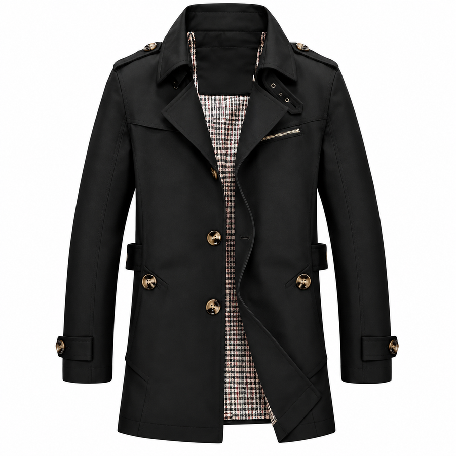 Herren Baumwolljacke | Entspanntes Alltagsdesign | Schwarze Jacke für Arbeit, Freizeit & Übergangszeit | Schmid