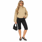 Damen Capri-Hose aus Spandex-Nylon-Mix | Hohe Taille & Enganliegender Stretch-Schnitt | Knielange Hose mit Seitenschlitzen für Freizeit & Abend | Schmid