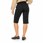 Damen Capri-Hose aus Spandex-Nylon-Mix | Hohe Taille & Enganliegender Stretch-Schnitt | Knielange Hose mit Seitenschlitzen für Freizeit & Abend | Schmid