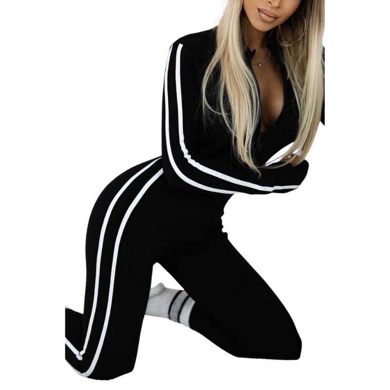 Bella | Lässiger Jumpsuit Mit Langen Ärmeln Und Reißverschluss