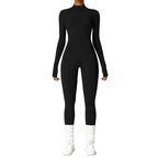 Stephanie | Langärmeliger Jumpsuit Mit Hohem Kragen und Reißverschluss