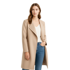 Damen Mantel – Mittellanger Warmer Mantel Für Herbst Und Winter